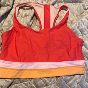 Red and Orange Racerback Performance Swimsuit